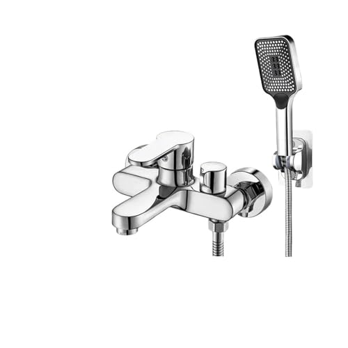 Badezimmer Dusche Wasserhahn Mischventil Dusche Set Badewanne Mischschalter Triple Hot(Silver Set) von ZINTCBLGE