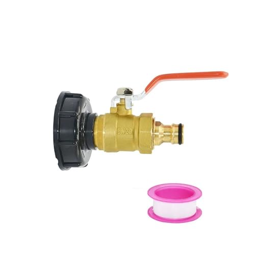 IBC Tank Wasserhahn Adapter S60 x1/2 3/4 1 zoll Gewinde Anschluss Nippel Messing Garten Schlauch Schnell Ventil Fitting(D) von ZINTCBLGE