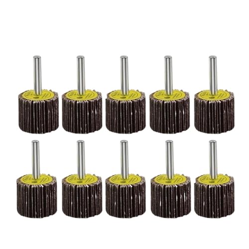 Kompatibel Mit Dia 80# 6mm Zubehör Rotationswerkzeug Schleifen Polieren Schleifpapier Fächerschleifscheibe Kopf Mit Dorn For Rotierende Minibohrmaschine(30mm-10pcs) von ZINTCBLGE