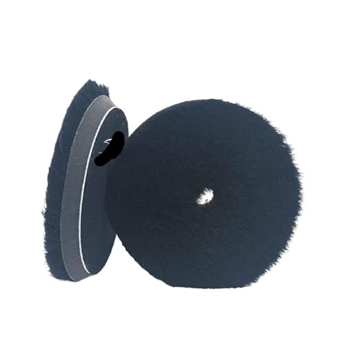 Kompatibel mit Sharkfox 5/6 Zoll, Auto-Polierpad aus Wolle, Polierpad aus hochdichtem Lammfell(Black Heavy Cut 2PCS,5inch Backer) von ZINTCBLGE