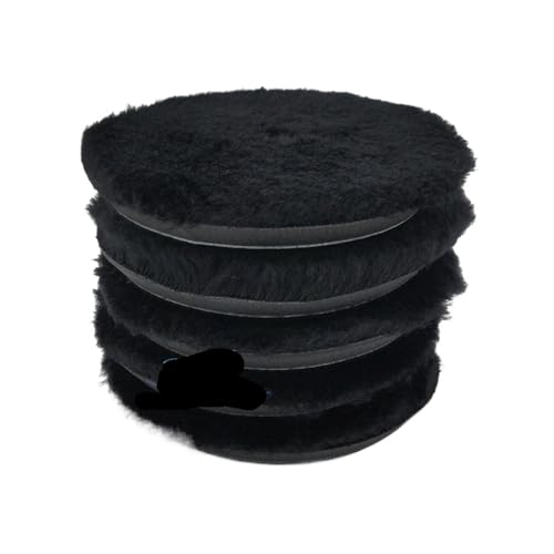 Kompatibel mit Sharkfox 5/6 Zoll, Auto-Polierpad aus Wolle, Polierpad aus hochdichtem Lammfell(Black Heavy Cut 5PCS,6inch Backer) von ZINTCBLGE