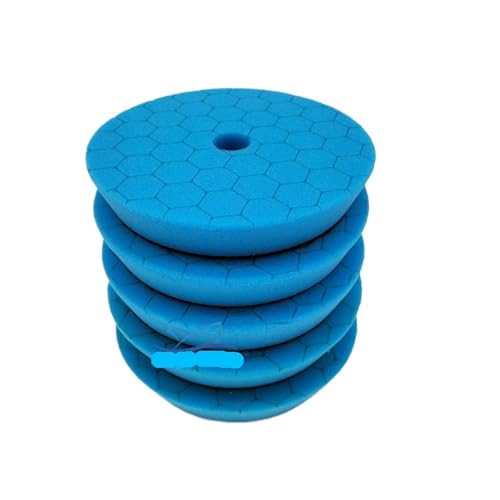Kompatibel mit Sharkfox 5/6Mix, farbige Auto-Polierpads, Schwamm-Polierpad, mit Klettverschluss, kompatibel mit DAROGA-Auto-Poliermaschine(Blue x 5pcs,6Inch(150mm)) von ZINTCBLGE