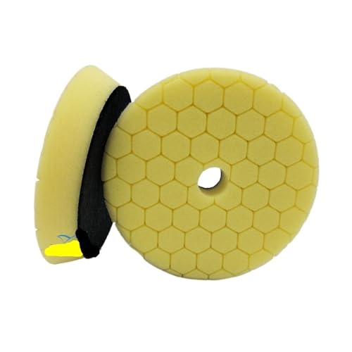 Kompatibel mit Sharkfox 5/6Mix, farbige Auto-Polierpads, Schwamm-Polierpad, mit Klettverschluss, kompatibel mit DAROGA-Auto-Poliermaschine(Yellow x 2pcs,5Inch (125mm)) von ZINTCBLGE