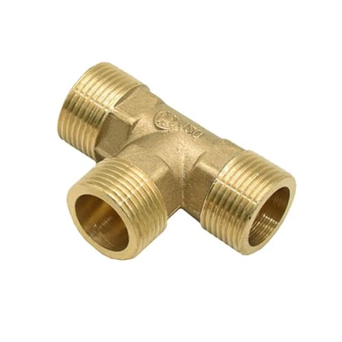 Männlich 1/2 3/4 Sanitär T-Typ-Anschluss Messing G1/2 G3/4 T-Stück Wasser Splitter Gewindeanschluss Rohrverschraubungen 1 Stück(3I4) von ZINTCBLGE