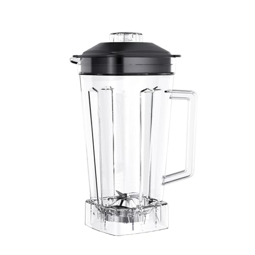 Quadratischer Behälter, 2 l, Krug, Becherboden mit gezackten Smoothie-Klingen, Deckel, BPA-frei, for gewerbliche Mixer-Ersatzteile von ZINTCBLGE