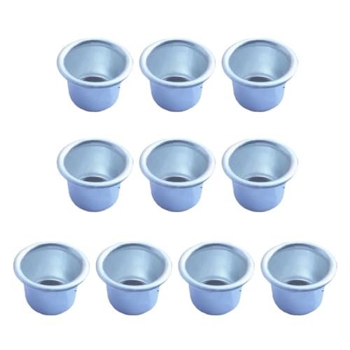 ZINTCBLGE 10PCS Mini Runde Aluminium Kerze Tasse Gold Silber Leuchter Herstellung Tray Halter Container(SV) von ZINTCBLGE