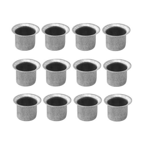 ZINTCBLGE 12 runde Leere Dosen kleine Metall Kerze Tassen Beschichtung Teelicht Wachs Halter Trays Formen(Dark Gray 3) von ZINTCBLGE