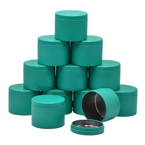 ZINTCBLGE 12er-Pack Schwarze Kerzendosen-Set, 4 oz, sichere Deckel for die Kerzenherstellung(4oz-Green) von ZINTCBLGE