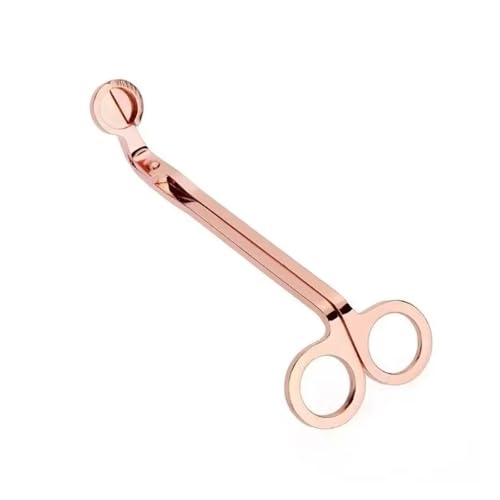 ZINTCBLGE 18 cm Kerzendochtschneider, runder Kopf, handgefertigte Werkzeuge, Scherenschneider, Edelstahl mit langem Griff(Rose Gold) von ZINTCBLGE