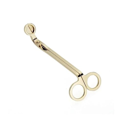 ZINTCBLGE 18cm Kerze Docht Trimmer Edelstahl Schere Trim Cutter Runde Kopf Kerzen Core Schere(Gold) von ZINTCBLGE