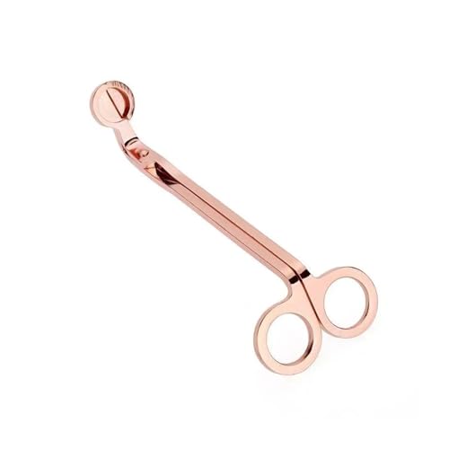 ZINTCBLGE 18cm Kerze Docht Trimmer Edelstahl Schere Trim Cutter Runde Kopf Kerzen Core Schere(Rose Gold) von ZINTCBLGE