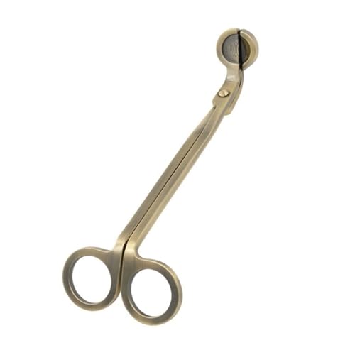 ZINTCBLGE 18cm Kerze Docht Trimmer Edelstahl Trim Cutter Runde Kopf Kerzen Core Schere Handgemachte Werkzeuge(Bronze) von ZINTCBLGE