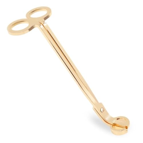 ZINTCBLGE 18cm Kerze Docht Trimmer Edelstahl Trim Cutter Runde Kopf Kerzen Core Schere Handgemachte Werkzeuge(Golden) von ZINTCBLGE