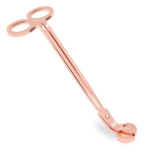 ZINTCBLGE 18cm Kerze Docht Trimmer Edelstahl Trim Cutter Runde Kopf Kerzen Core Schere Handgemachte Werkzeuge(Rose Gold) von ZINTCBLGE