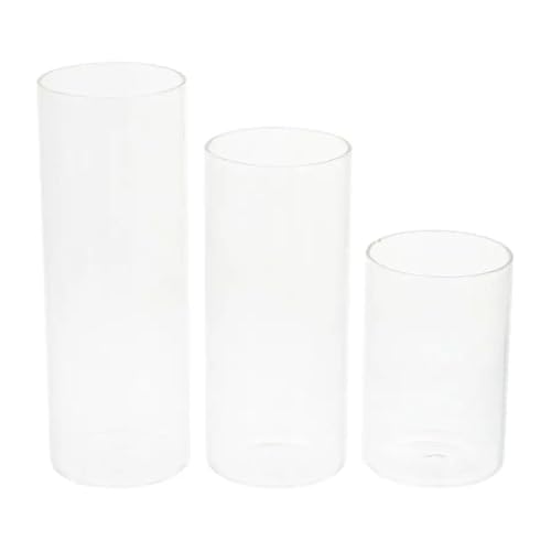 ZINTCBLGE 3 stücke Glas Halter Zylinder Tasse Transparent Tee Licht Leuchter(180 220 270ml) von ZINTCBLGE