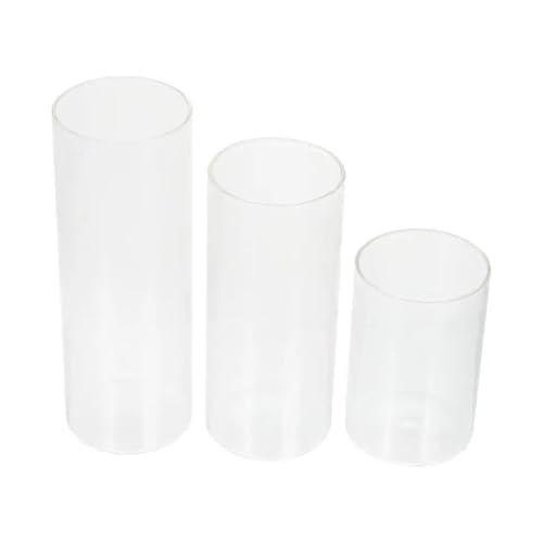 ZINTCBLGE 3 stücke Glas Halter Zylinder Tasse Transparent Tee Licht Leuchter(270 400 500ml) von ZINTCBLGE