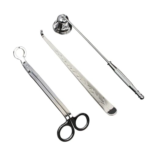 ZINTCBLGE 3PCS Dochtschneider Home Care Modernes Kerzenwerkzeug-Set Tablett(Sliver) von ZINTCBLGE