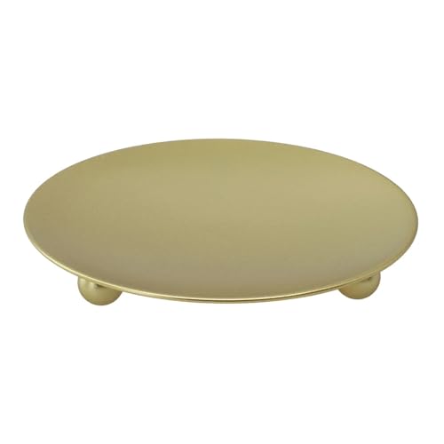 ZINTCBLGE Eisenplatte Kerzenhalter Säule Kunst Dekorativer Sockel for Hochzeit Geburtstage Party Festival Kerzenständer Geschenk Wohnkultur(Gold 7CM) von ZINTCBLGE