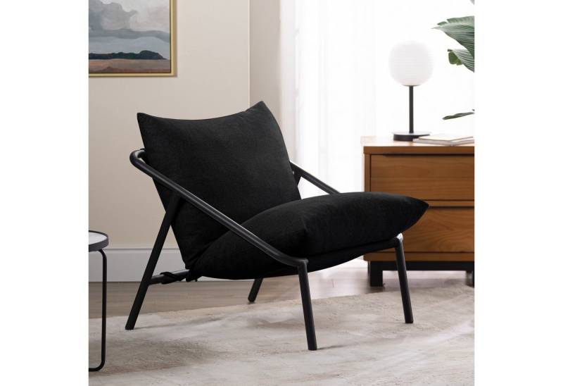 ZINUS Loungesessel Ada mit Metallgestell und gepolstertem Kissen (Packung, 1-St., Relaxsessel, Schwarz), Einfache Montage von ZINUS