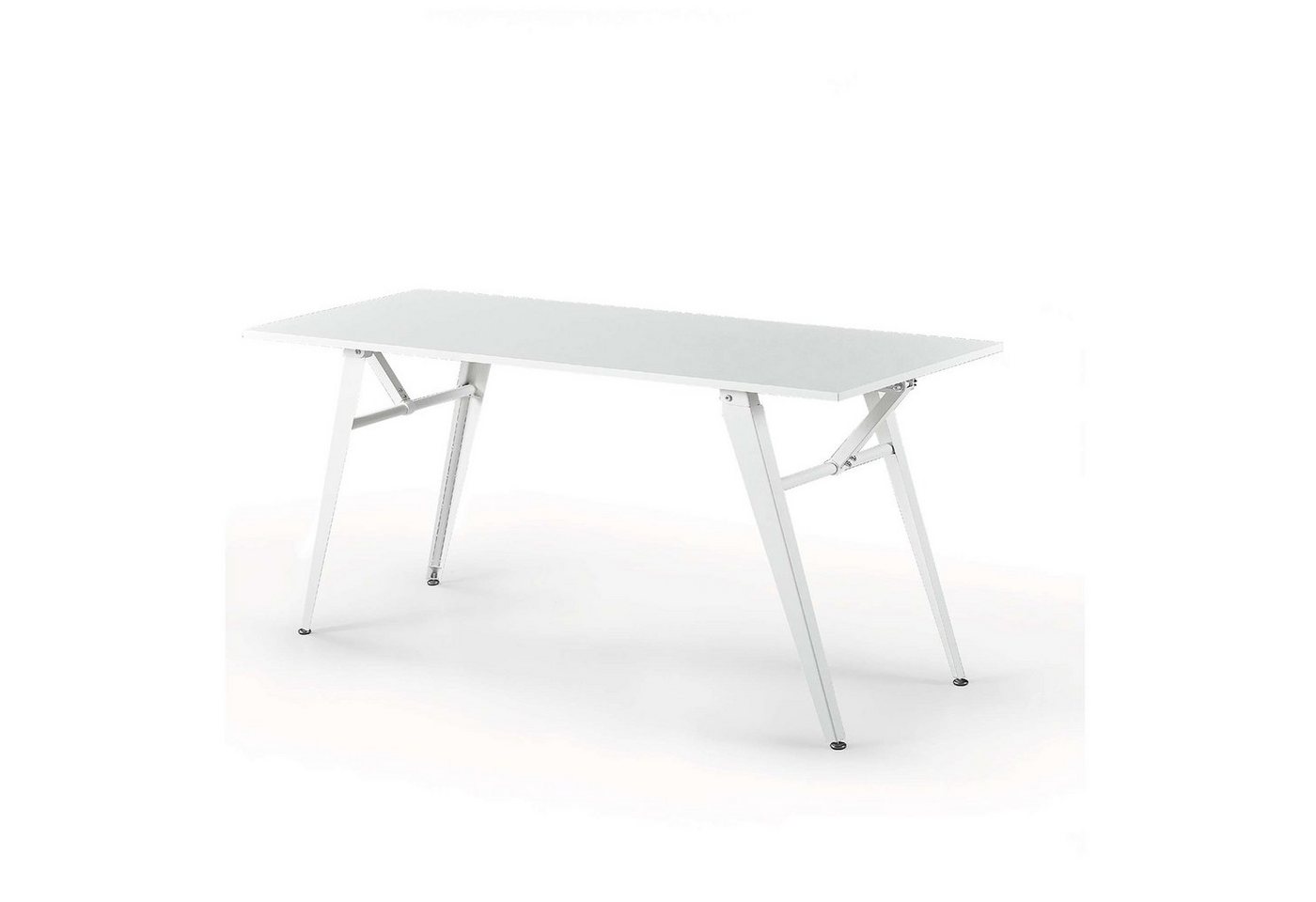 ZINUS Schreibtisch LINDY Weißer Computertisch mit Stahlrahmen und Klappbaren Beinen von ZINUS
