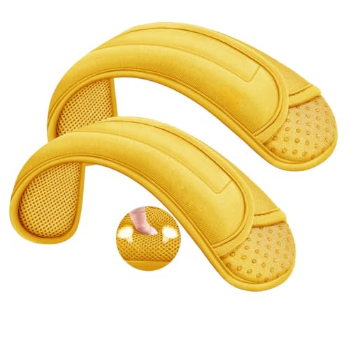 ZINZ 2er-Pack Universal-Schulterpolster mit ultradickem Kissen für Taschen, Gepäck, Crossbody, Plus lang & rutschfest & atmungsaktiv, Gelb von ZINZ