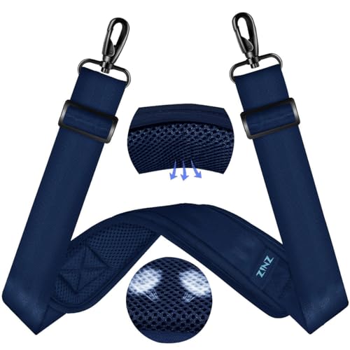 ZINZ 60" Universal Taschengurt mit ultradickem, festem, atmungsaktivem Polster, Verstellbarer, robuster Schultergurt für Laptop-Tasche, Umhängetasche, Gepäck, Sporttasche und mehr –D01B01 von ZINZ