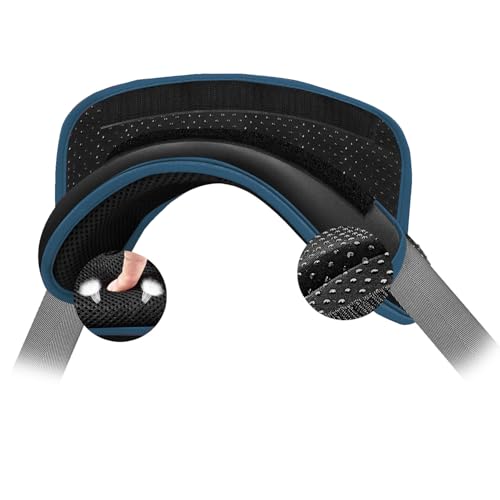 ZINZ Universal-Schulterpolster mit ultradickem Kissen für Tasche, Gepäck, Umhängetasche, lang, rutschfest und atmungsaktiv, schwarz-blauer Rand von ZINZ