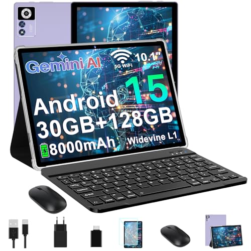 ZIOVO Android 15 Tablet 10 Zoll Gemini AI, 30GB RAM+128GB ROM(TF 1TB), 5G WLAN, Octa-Core 2.0GHz, Widevine L1, 8000mAh, BT 5.0, GPS, Face ID, Tablet mit Tastatur, Maus - Lila ZIOVO Android 15 Tablet 10 Zoll Gemini AI, 30GB RAM+128GB ROM(TF 1TB), 5G WLAN, Octa-Core 2.0GHz, Widevine L1, 8000mAh, BT 5.0, GPS, Face ID, Tablet mit Tastatur, Maus - Lila von ZIOVO