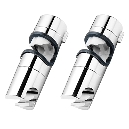 ZIOYA 2 Stk Duschhalterung 18-25 mm Universal Handbrause Halterung Duschkopf Halterung 360° drehbar Brausehalter Duschstange Verstellbar Brausehalter für Slide Bar,ABS,Verchromt von ZIOYA