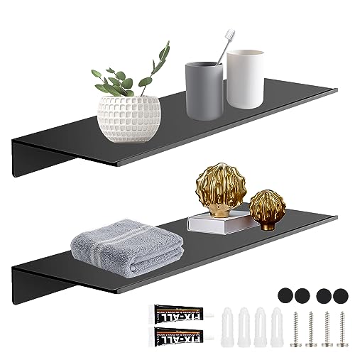 ZIOYA 2 Stück Wandregal Schwarz Hängeregal Bilderleiste Wandboard Schwebendes Regal Legierung Regalbrett mit 4 Schrauben 2 Kleber für Küche Büro Wohnzimmer Aufbewahrung Dekoration (L30 x B11.5cm ZIOYA 2 Stück Wandregal Schwarz Hängeregal Bilderleiste Wandboard Schwebendes Regal Legierung Regalbrett mit 4 Schrauben 2 Kleber für Küche Büro Wohnzimmer Aufbewahrung Dekoration (L30 x B11.5cm von ZIOYA