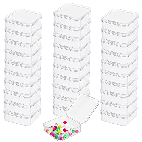 ZIOYA 30 Stück Mini-Kunststoffboxen, kleine transparente Kunststoffboxen mit Deckel für Perlen, Schmuck, kleine Aufbewahrungsbox, multifunktional von ZIOYA