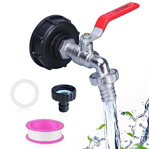 ZIOYA IBC Auslaufhahn 3/4 Zoll 1000 Liter Wassertank Zubehör IBC Tank Zubehör IBC Tote Tank Ablassadapter für Regenwassertanks Absperrhahn Wasserhahn Container Zubehör von ZIOYA