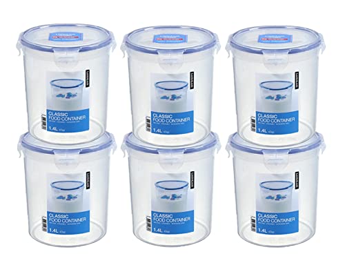ZIP Premium Lock&Lock Vorratsdose rund | Frischhaltedose | Frischhaltebox | 1,4 Liter | HPL933B - 6er Set von ZIP Premium