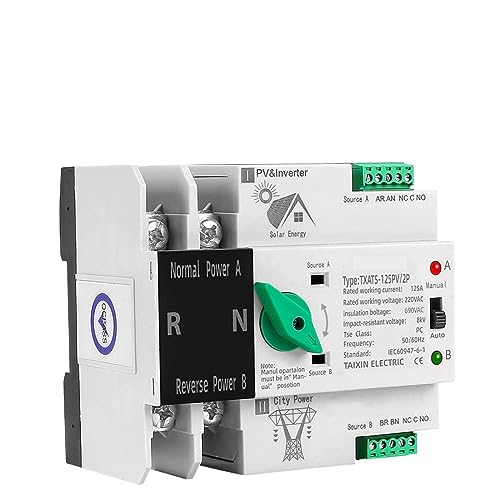 Automatischer Umschalter mit doppelter Leistung 2P 3P 4P DIN-Schiene ATS PV-Wechselrichter Dual Power Automatic Transfer Wahlschalter Unterbrechungsfrei 63A 100A 125A Photovoltaik Solar ( Size : 4P , Automatischer Umschalter mit doppelter Leistung 2P 3P 4P DIN-Schiene ATS PV-Wechselrichter Dual Power Automatic Transfer Wahlschalter Unterbrechungsfrei 63A 100A 125A Photovoltaik Solar ( Size : 4P , von ZIPCOM