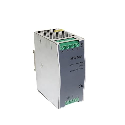 DR-75W DIN-Rail-Switch-Netzteil mit Einzelausgang auf DIN-Schiene Smps 12 V 6,3 A / 24 V 3,1 A geregelte DR-Typ PLC-Schnalle AC/DC (Size : DR-75-12) von ZIPCOM