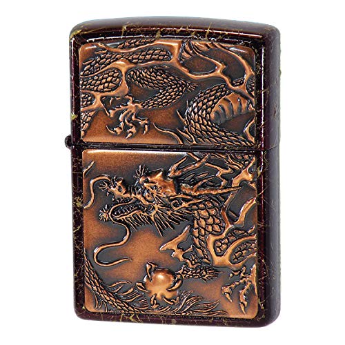 Zippo Feuerzeug Schwarz Rise Metall Roter Drache Galvanik Platte 3-seitig Lackierung von Zippo