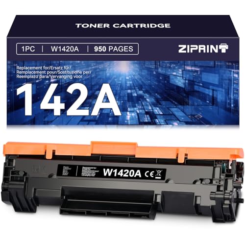 ZIPRINT 142A W1420A W1420X Toner Ersatz für HP142A W1420A W1420X Toner schwarz für hp Laserjet MFP m140we Toner m110we MFP m140w m139we m139w(1 Schwarz, kein Chip) von ZIPRINT