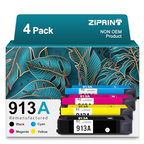 ZIPRINT 913A Kompatible für HP 913A Druckerpatronen Kompatibel mit PageWide 352dw 352dn 477dw 577dw 452dw 477dn 452dn 577z 552dw P55250dw Drucker（Schwarz/Gelb/Cyan/Magenta） von ZIPRINT