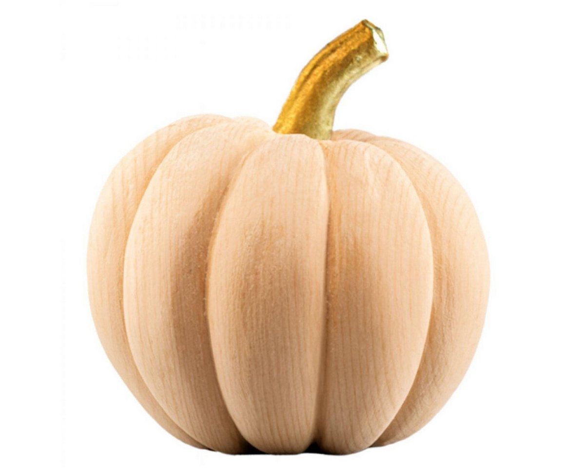 ZIRM alpin Skulptur Südtiroler Schnitzkunst Dekorationsobjekt Kürbis Natur Gold (8cm) von ZIRM alpin