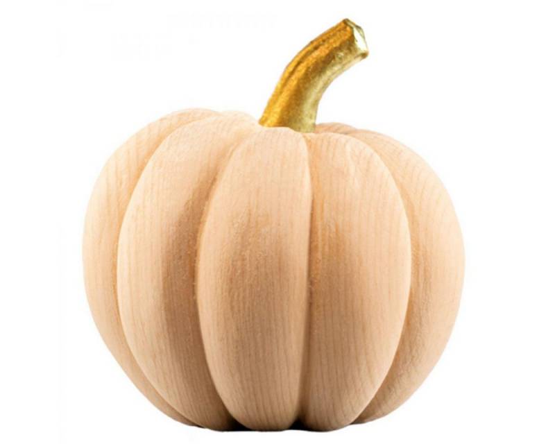 ZIRM alpin Skulptur Südtiroler Schnitzkunst Dekorationsobjekt Kürbis Natur Gold (8cm) von ZIRM alpin