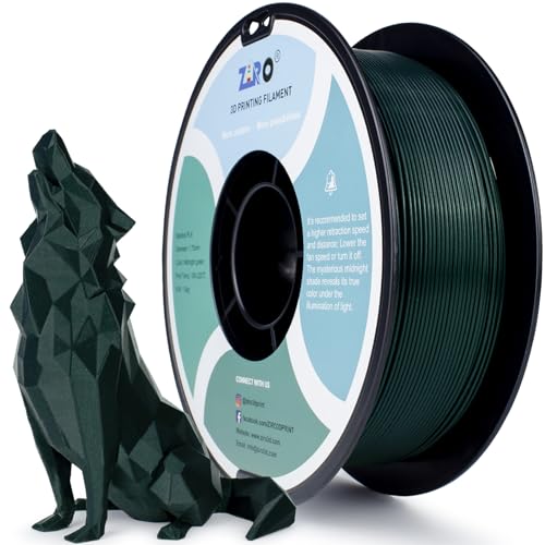 ZIRO 3D Drucker Filament Mystical Series 1.75mm PLA Filament, Glänzend Funkelndes PLA mit Feinerem Glitzer, 1kg/2.2lbs Spule, Passend für Die Meisten FDM 3D Drucker, Mitternachtsgrün von ZIRO