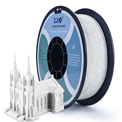 ZIRO Marmor Filament PLA 1.75mm 3D Drucker Filament Spule 1kg (2.2lbs), Maßgenauigkeit +/- 0.03mm, Marmor Weiß von ZIRO