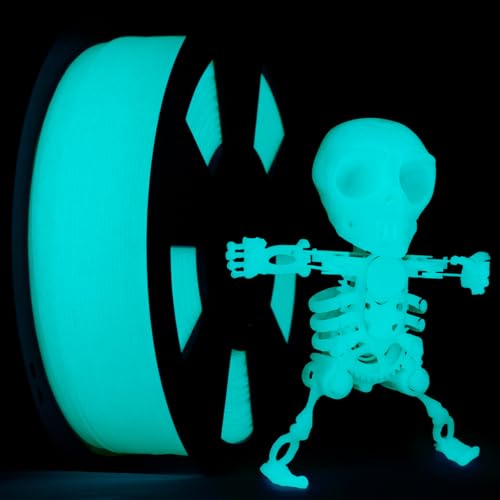 ZIRO 3D Drucker Filament PLA PRO 1.75mm Glow In the Dark Color Series 1KG(2.2lbs), Dimensional Accuracy +/- 0.03mm, GID Cyan von ZIRO