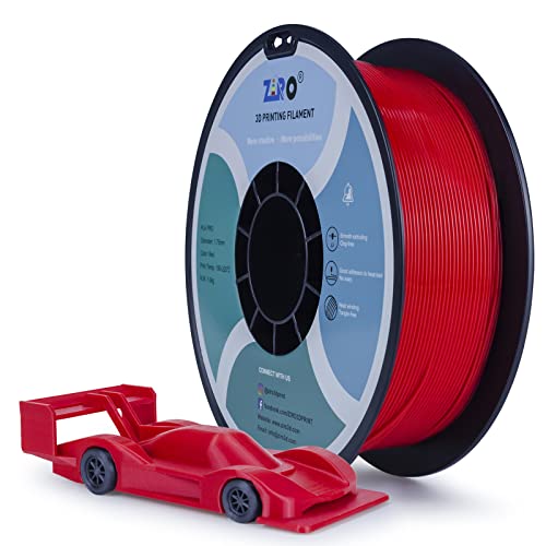 ZIRO PLA Filament 1.75mm, 3D Drucker filament PLA Basic Color Series 1.75mm 1kg (2.2 lbs), Maßgenauigkeit +/- 0.03mm, Rot von ZIRO