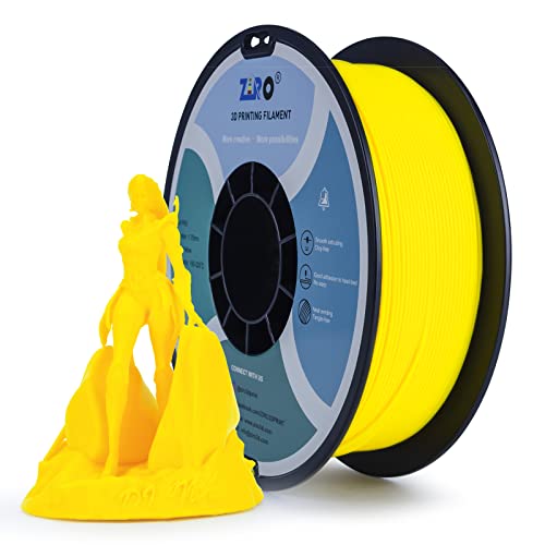 ZIRO PLA Filament 1.75mm, 3D Drucker Filament PLA Basic Color Series 1.75mm 1kg (2.2lbs), Maßgenauigkeit +/- 0.03mm, Gelb von ZIRO