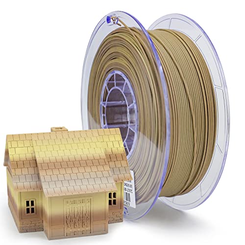 ZIRO 3D Drucker Filament, Mattes PLA Filament 1.75mm, Multicolor Regenbogen PLA Filament, 1KG/2.2lb, Holzmaserung Farbe von ZIRO