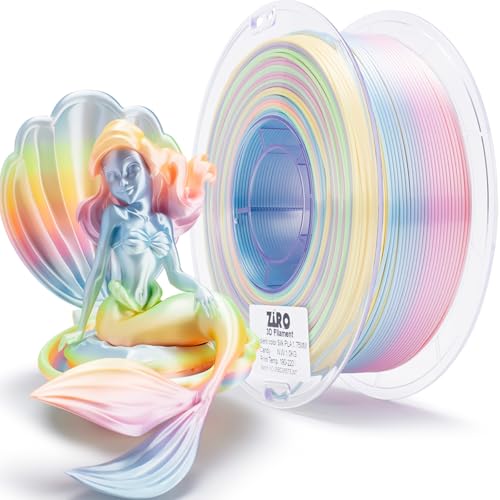 ZIRO Silk Multicolor 3D Drucker Filament, Seide PLA Filament 1.75mm, Schnelles Gefälle PLA für Die Meisten 3D Drucker, Maßgenauigkeit +/-0.03mm, 1kg/2.2lb Spule, Süßigkeiten von ZIRO