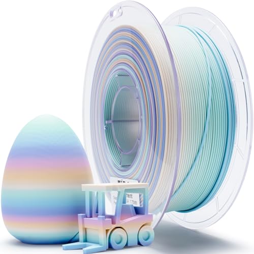 ZIRO Gradient PLA Filament 1.75mm, Matte Multicolor 3D Drucker Filament 1KG, Schnelle Farbe Geändert durch Länge, Passen die Meisten FDM Drucker, Maßgenauigkeit +/-0.03mm, Pastellspektrum von ZIRO