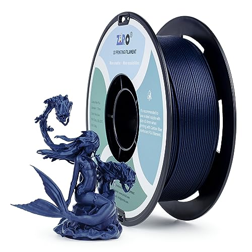 ZIRO Kohlefaser PLA Filament 1.75mm, Kohlefaser Verstärktes 3D Drucker Filament, CF PLA 1.75mm, 0.8kg Spule, Hochfestes Filament für 3D Drucker, Navy Blau von ZIRO