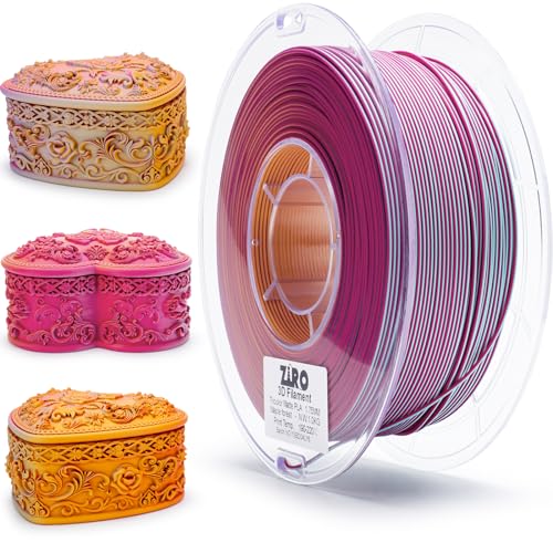 ZIRO Matte 3-in-1 Farben PLA Filament 1.75mm, Multicolors 3D Drucker Filament, Verschiedene Farbkoextrusion Chrom 3D Filament, Passen die Meisten FDM Drucker, 1KG/2.2lb Spule, Ahornwald von ZIRO
